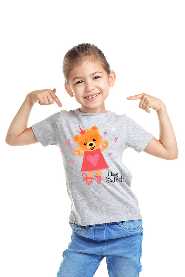 Love Ballet - Kid's Round Neck Half Sleeve T-Shirt(Girls)