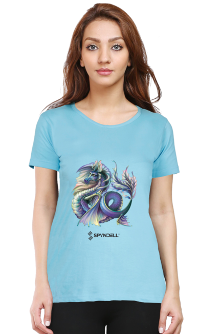Spyndell Dragon - Women's Round Neck Half Sleeve T-Shirt