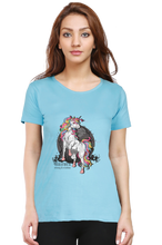 Load image into Gallery viewer, Unicorn Strong and Wisdom - Women&#39;s Round Neck Half Sleeve T-Shirt
