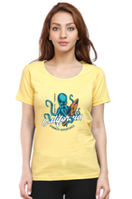 Load image into Gallery viewer, Surfing Octopus -  Women&#39;s Round Neck Half Sleeve T-Shirt
