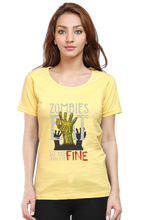 Load image into Gallery viewer, Zombie&#39;s Eat - Women&#39;s Round Neck Half Sleeve T-Shirt
