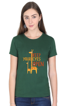 Load image into Gallery viewer, Keep your Eyes Open - Women&#39;s Round Neck Half Sleeve T-Shirt
