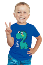 Load image into Gallery viewer, Call Me Cool Dude Dino - Kid's Round Neck Half Sleeve T-Shirt
