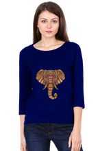 Load image into Gallery viewer, Afro Elephant - Women&#39;s Round Neck Full Sleeve T-Shirt
