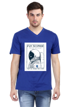 Load image into Gallery viewer, Fly to Space - Men&#39;s V-Neck Half Sleeve T-Shirt
