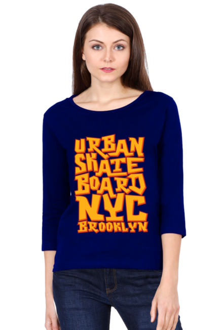 Urban Skate Board NYC - Women's Round Neck Full Sleeve T-Shirt