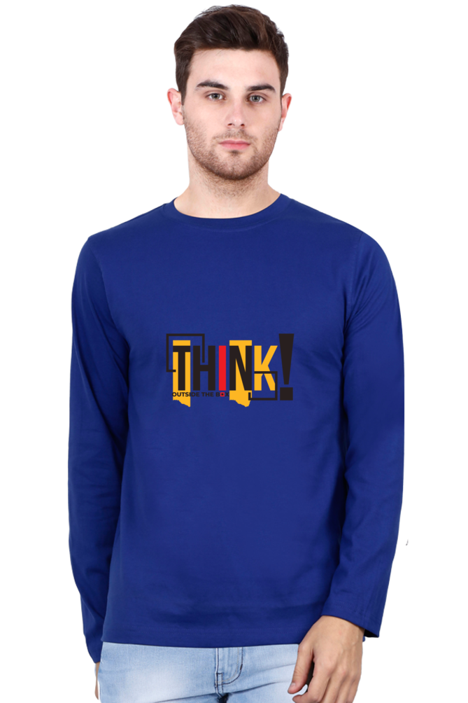 Think Outside The Box - Men's Round Neck Full Sleeve T-Shirt