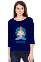 Load image into Gallery viewer, Namaste - Women&#39;s Round Neck Full Sleeve T-Shirt
