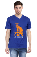 Load image into Gallery viewer, Orange Cats - Men&#39;s V-Neck Half Sleeve T-Shirt
