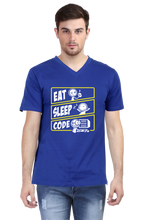 Load image into Gallery viewer, Eat Sleep Code - Men&#39;s V-Neck Half Sleeve T-Shirt
