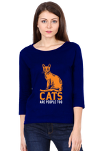 Load image into Gallery viewer, Orange Cats - Women&#39;s Round Neck Full Sleeve T-Shirt
