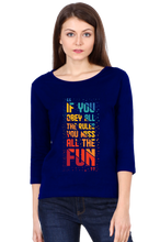 Load image into Gallery viewer, Obey Rules - Women&#39;s Round Neck Full Sleeve T-Shirt
