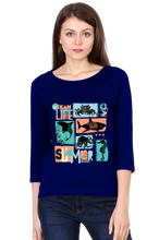 Load image into Gallery viewer, Ocean Life - Women&#39;s Round Neck Full Sleeve T-Shirt
