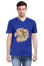 Load image into Gallery viewer, Lion- Men&#39;s V-Neck Half Sleeve T-Shirt
