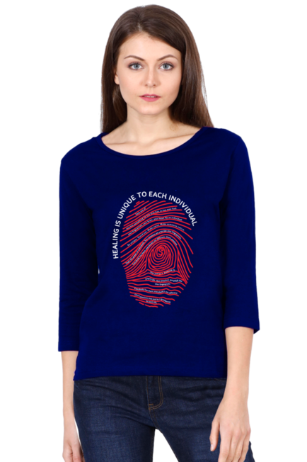 Thumb Impression  - Women's Round Neck Full Sleeve T-Shirt