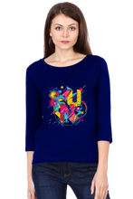 Load image into Gallery viewer, Colourful Fun - Women&#39;s Round Neck Full Sleeve T-Shirt
