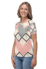 Load image into Gallery viewer, Angular Stripe Pattern - Women&#39;s All Over Printed Half Sleeve T-Shirt
