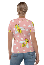 Load image into Gallery viewer, Bee Swarm Pattern - Women&#39;s All Over Printed Half Sleeve T-Shirt
