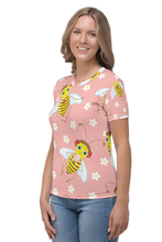 Load image into Gallery viewer, Bee Swarm Pattern - Women&#39;s All Over Printed Half Sleeve T-Shirt
