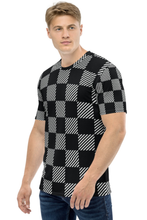 Load image into Gallery viewer, Black Gingham Chess Pattern - Men&#39;s All Over Printed Half Sleeve T-Shirt
