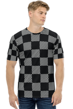 Load image into Gallery viewer, Black Gingham Chess Pattern - Men&#39;s All Over Printed Half Sleeve T-Shirt
