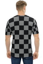 Load image into Gallery viewer, Black Gingham Chess Pattern - Men&#39;s All Over Printed Half Sleeve T-Shirt
