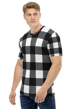 Load image into Gallery viewer, Black White Square Pattern - Men&#39;s All Over Printed Half Sleeve T-Shirt
