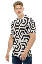 Load image into Gallery viewer, Black and White Puzzle Pattern - Men&#39;s All Over Printed Half Sleeve T-Shirt
