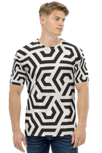 Load image into Gallery viewer, Black and White Puzzle Pattern - Men&#39;s All Over Printed Half Sleeve T-Shirt
