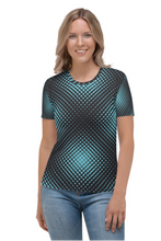 Load image into Gallery viewer, Blue Diamond Illusion - Women&#39;s All Over Printed Half Sleeve T-Shirt
