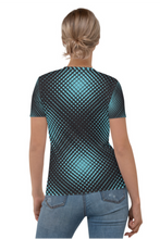 Load image into Gallery viewer, Blue Diamond Illusion - Women&#39;s All Over Printed Half Sleeve T-Shirt
