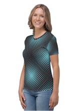 Load image into Gallery viewer, Blue Diamond Illusion - Women&#39;s All Over Printed Half Sleeve T-Shirt
