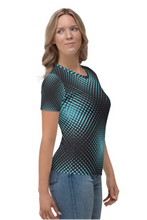 Load image into Gallery viewer, Blue Diamond Illusion - Women&#39;s All Over Printed Half Sleeve T-Shirt
