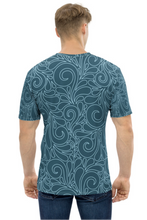 Load image into Gallery viewer, Blue Linear Pattern - Men&#39;s All Over Printed Half Sleeve T-Shirt
