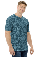 Load image into Gallery viewer, Blue Linear Pattern - Men&#39;s All Over Printed Half Sleeve T-Shirt
