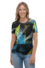 Load image into Gallery viewer, Blue Yellow Pattern - Women&#39;s All Over Printed Half Sleeve T-Shirt
