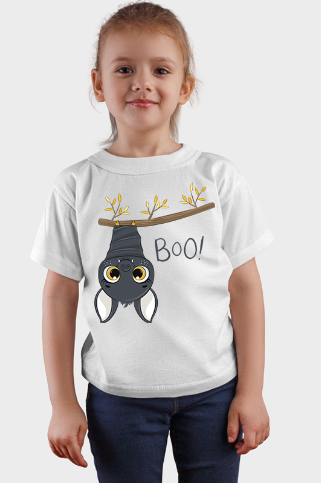 Boo Bat - Kid's Round Neck Half Sleeve T-Shirt