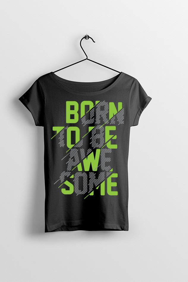 Born To Be Awesome - Kid's Round Neck Half Sleeve T-Shirt (Boys)