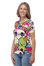 Load image into Gallery viewer, Cartoon Animal Doodle - Women&#39;s All Over Printed Half Sleeve T-Shirt
