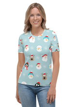 Load image into Gallery viewer, Christmas Doodle Pattern (Christmas Edition) - Women&#39;s All Over Printed Half Sleeve T-Shirt
