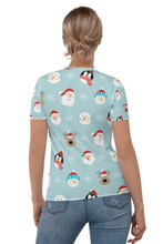 Load image into Gallery viewer, Christmas Doodle Pattern (Christmas Edition) - Women&#39;s All Over Printed Half Sleeve T-Shirt
