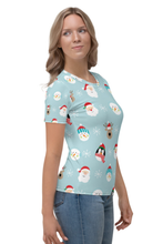 Load image into Gallery viewer, Christmas Doodle Pattern (Christmas Edition) - Women&#39;s All Over Printed Half Sleeve T-Shirt
