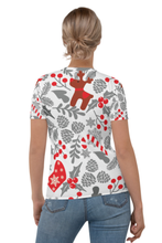 Load image into Gallery viewer, Christmas Floral Pattern (Christmas Edition)- Women&#39;s All Over Printed Half Sleeve T-Shirt
