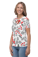 Load image into Gallery viewer, Christmas Floral Pattern (Christmas Edition)- Women&#39;s All Over Printed Half Sleeve T-Shirt
