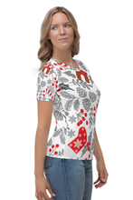 Load image into Gallery viewer, Christmas Floral Pattern (Christmas Edition)- Women&#39;s All Over Printed Half Sleeve T-Shirt
