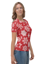 Load image into Gallery viewer, Christmas Icons Pattern (Christmas Edition) - Women&#39;s All Over Printed Half Sleeve T-Shirt
