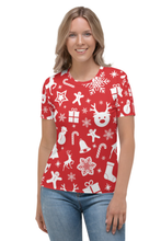 Load image into Gallery viewer, Christmas Night Doodle (Christmas Edition) - Women&#39;s All Over Printed Half Sleeve T-Shirt
