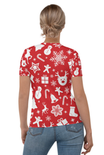 Load image into Gallery viewer, Christmas Night Doodle (Christmas Edition) - Women&#39;s All Over Printed Half Sleeve T-Shirt
