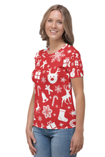 Load image into Gallery viewer, Christmas Night Doodle (Christmas Edition) - Women&#39;s All Over Printed Half Sleeve T-Shirt
