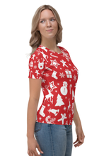 Load image into Gallery viewer, Christmas Night Doodle (Christmas Edition) - Women&#39;s All Over Printed Half Sleeve T-Shirt
